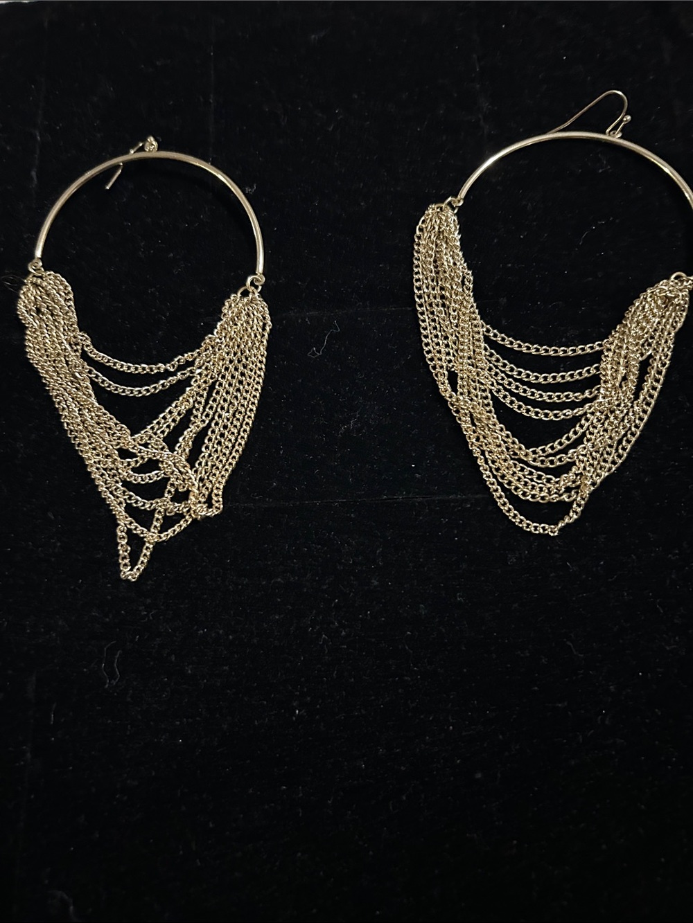 Gold Multi-Chain Hoop Earrings - Women Jewelry